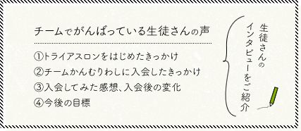 生徒さんのインタビュー紹介